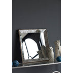 Antique Rectangle Mirror With Floral Accents, Mirrored Display Tray, Hanging Wall Mirror