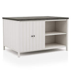 Counter Height Dining Table With Storage Cabinet Base - Dark Gray / Off White / Off White / Gray