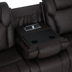 Wendell - Power Motion Sofa With Dropdown Table, Storage, USB & LED - Dark Gray