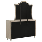 Antonella 7-drawer Upholstered Dresser with Mirror Ivory