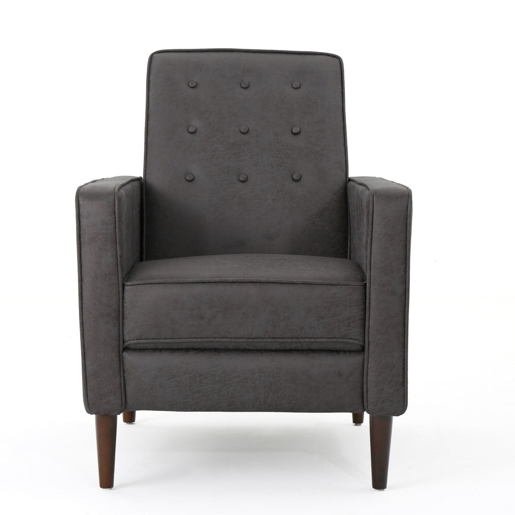 Macedonia - Button Tufted Fabric Recliner - Slate