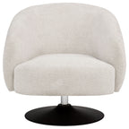 Dave Upholstered Barrel Back Swivel Club Chair Beige