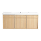 Wall-Mounted Bathroom Vanity With Resin Sink And Soft Closing Doors