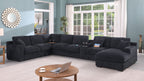 Celine - Fabric Corner Sectional Sofa With Right-Facing Chaise, Cupholders, And Charging Ports