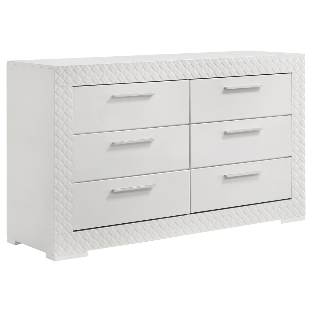 Ives 4-piece Eastern King Bedroom Set White High Gloss