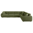 Elysia 6-piece Chenille Upholstered Modular Sectional Sofa Green