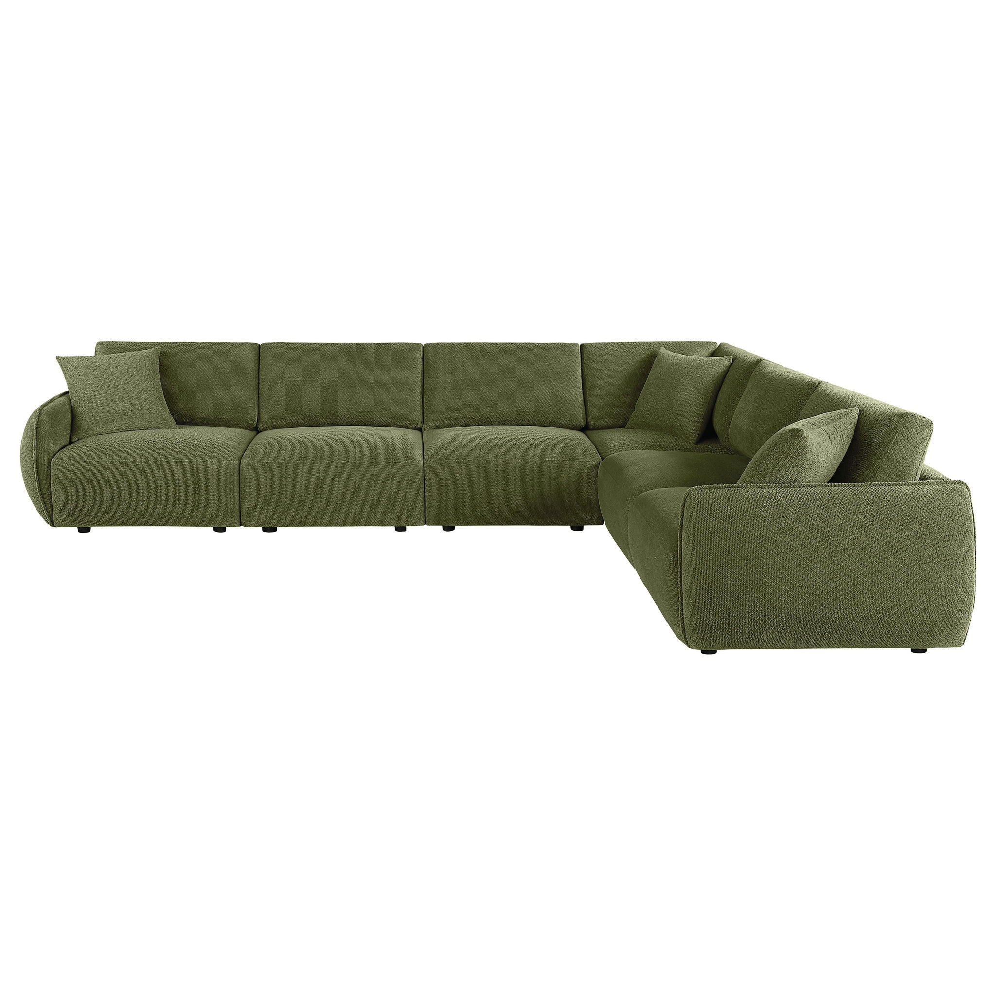Elysia 6-piece Chenille Upholstered Modular Sectional Sofa Green