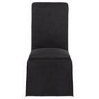 Shawna Upholstered Skirted Side Chair Black (Set of 2)