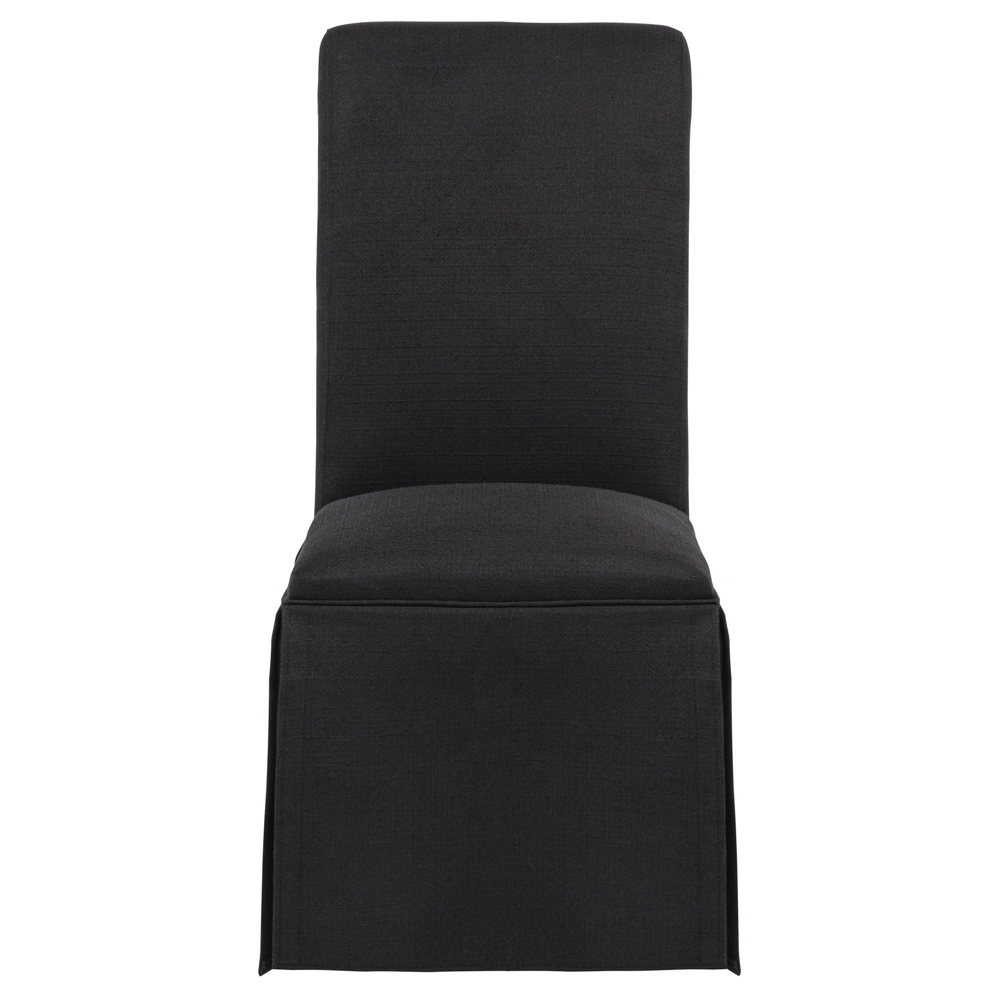 Shawna Upholstered Skirted Side Chair Black (Set of 2)