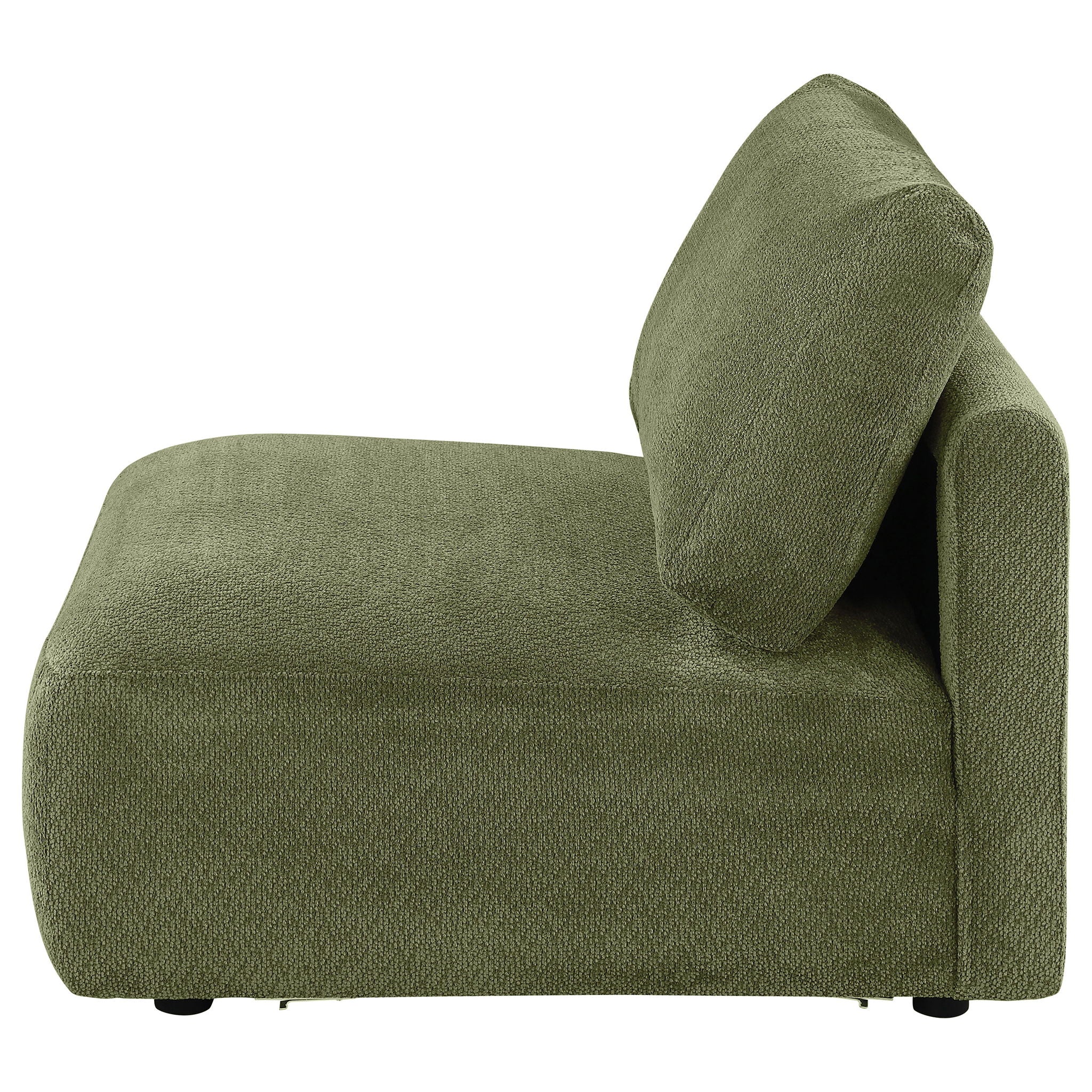Elysia Chenille Upholstered Modular Armless Chair Green