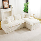 Modular Sofa, Convertible Twin Seat With Chaise Lounge