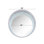 Nysa - 39" Accent Mirror With LED - Mirrored & Faux Crystals