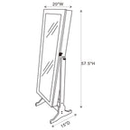 Yvonne Cheval Mirror with Jewelry Storage Dove Grey
