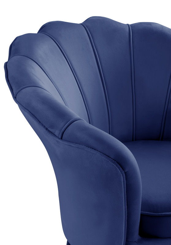 Angelina - Scalloped Back Barrel Accent Chair With Metal Legs