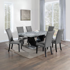 Caralin - Side Chair (Set of 2) - Gray Synthetic Leather & Black