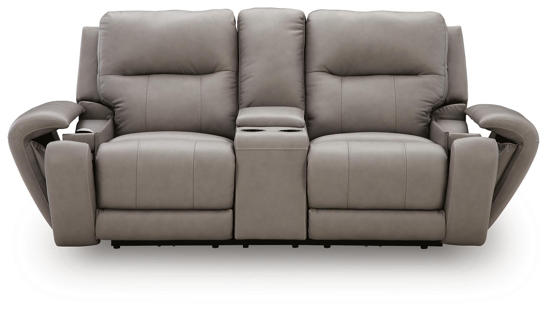 Real Moments - Power Reclining Loveseat With Audio Seating - Ash