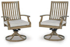 Rainier Ranch - Swivel Chair With Cushion (Set of 2) - Brown / Beige
