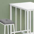 3 Pieces Dining Set, Counter Height, Rectangular, Small, Contemporary & Modern