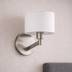 Nebula - Base Wall Lamp With Rotary Switch Shade - Brushed Nickel / Silver / White