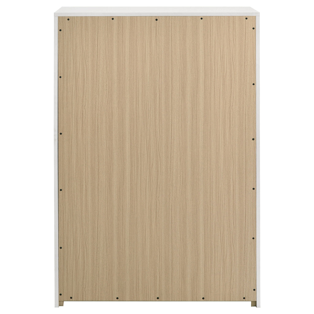 Ines 5-drawer Bedroom Chest of Drawers White High Gloss