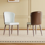 Dining Chair With Carbon Steel Legs, Comfortable Seating, (Set of 2) - White