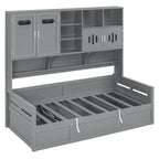 Daybed With All-In-One Cabinet And Shelf