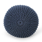 Bordeaux - Knitted Round Pouf Ottoman, Floor Cushion