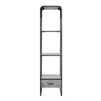 Raziela - TV Stand Side Pier - Concrete Gray & Black