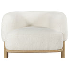 Lawler Upholstered Barrel Back Accent Chair Ivory and Natural