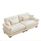 Modern Sofa With Bolstered Armrests And Pillows