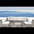 Seating Set With Cushions Handcrafted Wicker Design