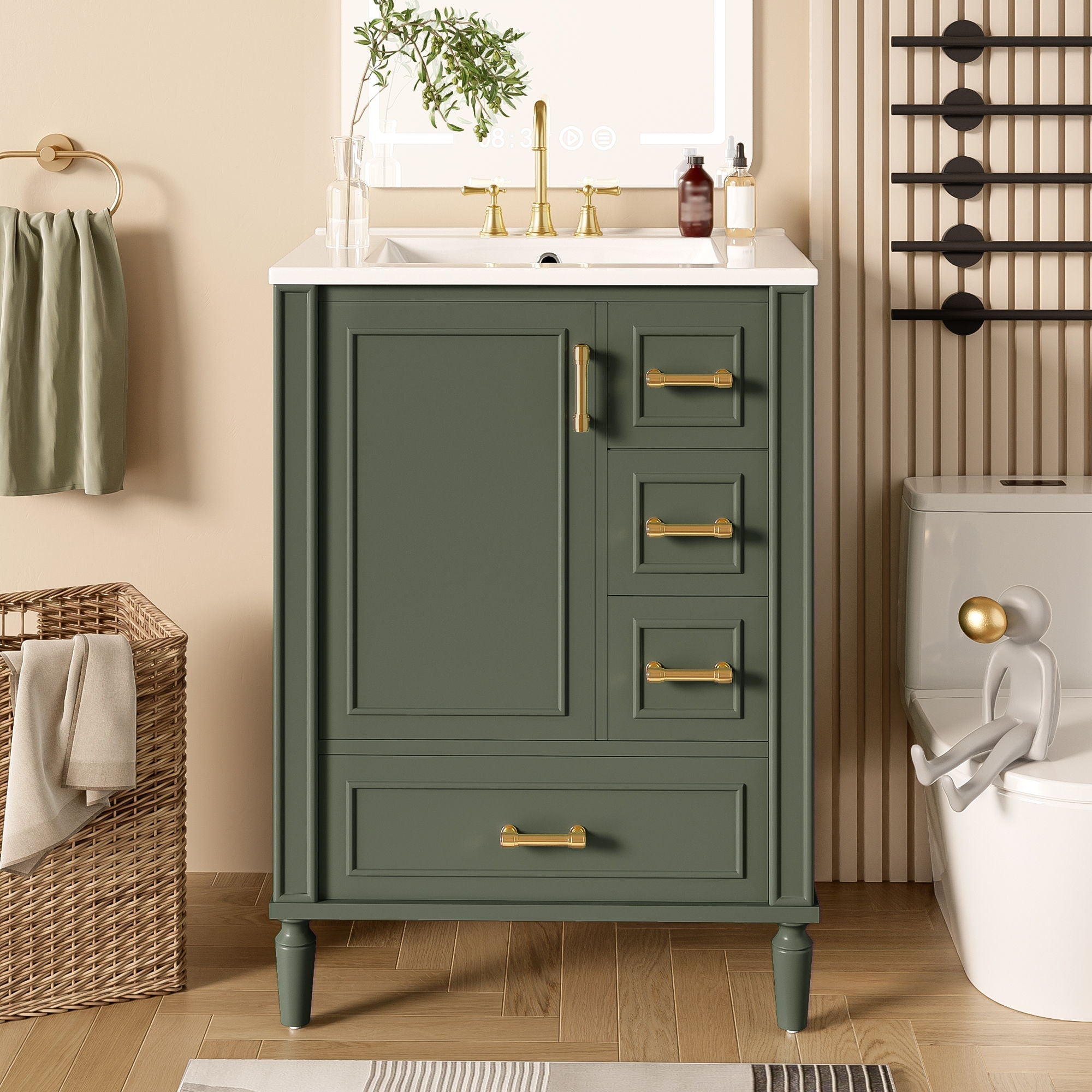 Traditional Bathroom Vanity Set With Soft Close Doors