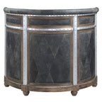 Rahma - Bar Table - Antique Ebony Top Grain Leather & Aluminum