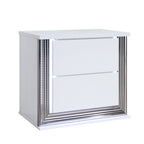 Moon - Smooth Nightstand With LED - White