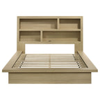 Hendricks Queen Bookcase Headboard Platform Bed Light Oak