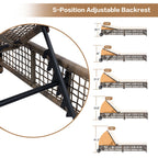 Outdoor Lounge Chair With 5 Position Backrest With Cushion And Wheels