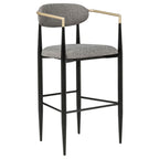 Tina Fabric Upholstered Bar Chair Dark Grey (Set of 2)