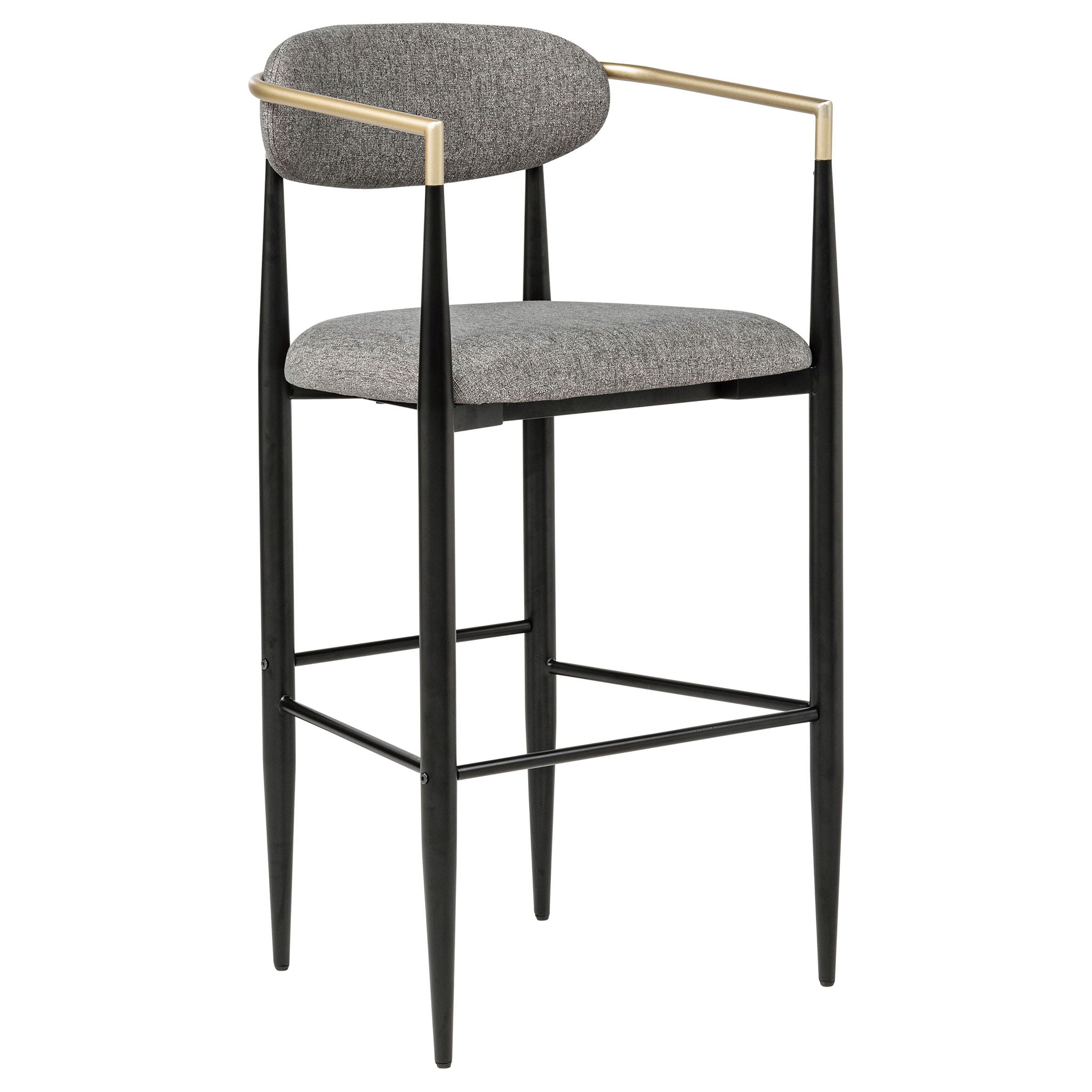 Tina Fabric Upholstered Bar Chair Dark Grey (Set of 2)