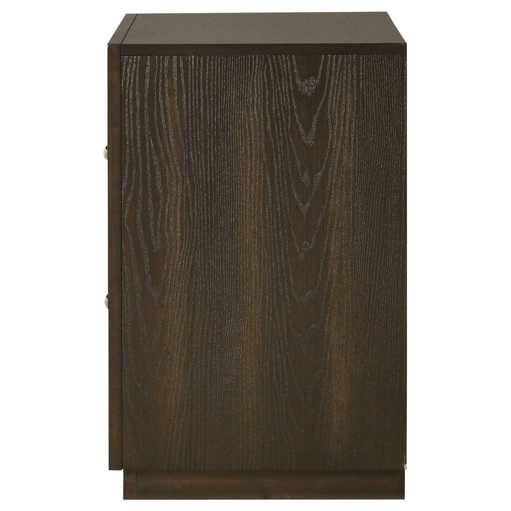 Atlas 2-drawer Bedroom Nightstand Bedside Table Dark Oak