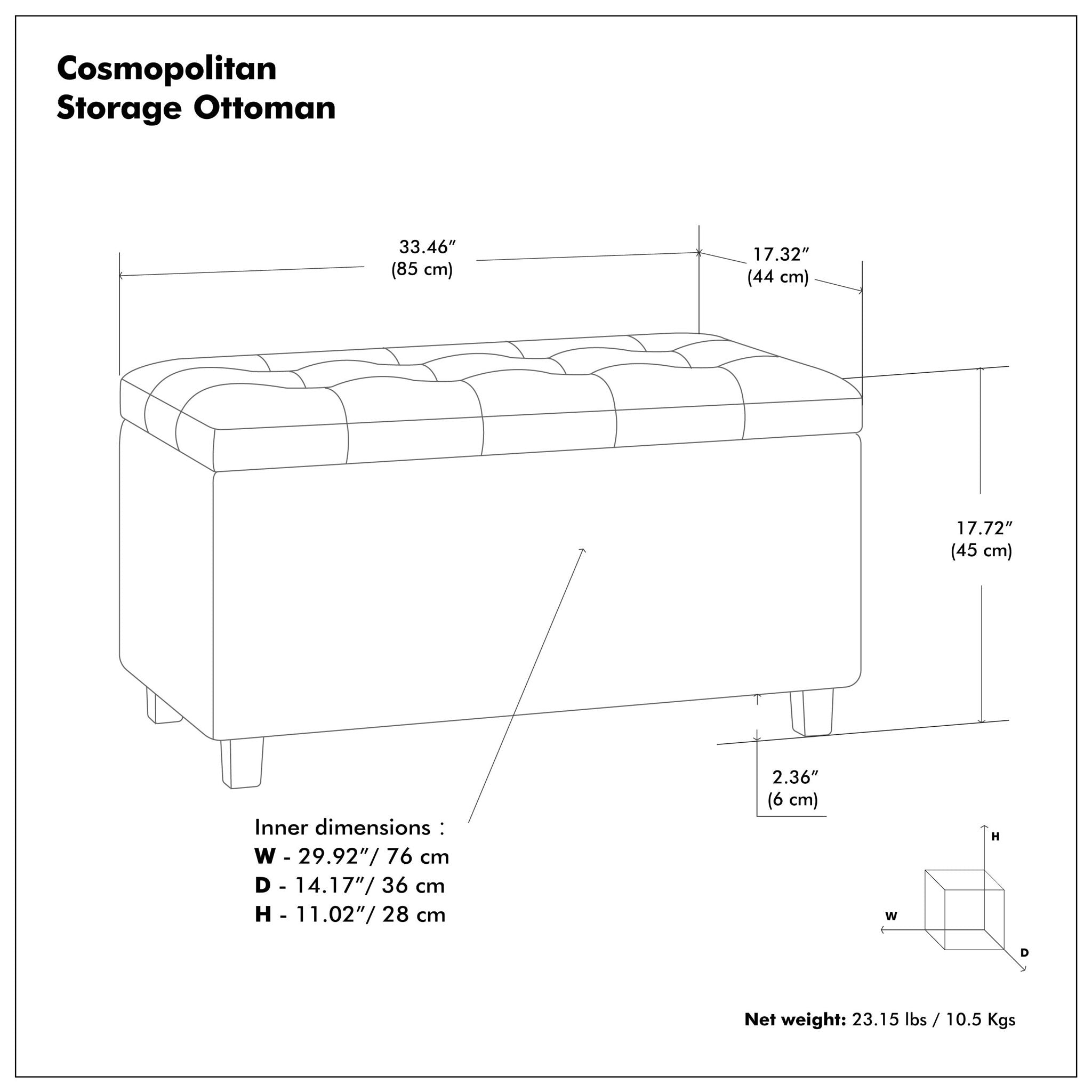 Cosmopolitan - Storage Ottoman - Chocolate Brown