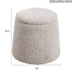 Elegant Round Storage Ottoman Upholstered