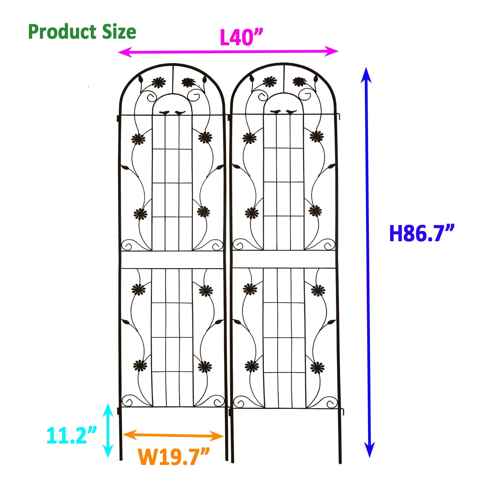 Metal Garden Trellis Rustproof Trellis For Climbing Plant Outdoor Flower Support