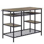 Lona - Kitchen Island - Rustic Oak & Black