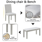 Dining Table Set With Crystal Decoration And Upholstered Chairs