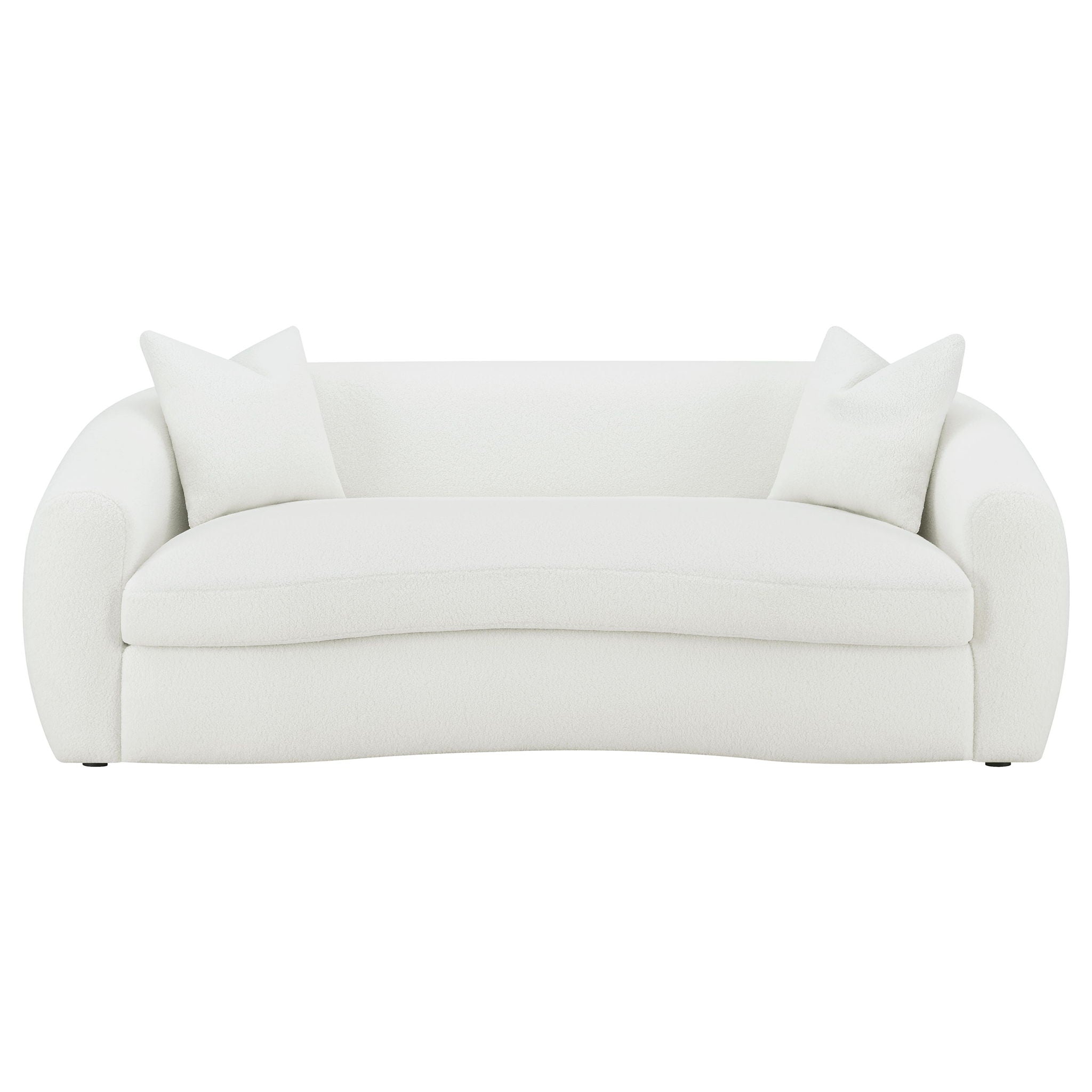 Isabella 2-piece Faux Sheepskin Upholstered Sofa Set Natural