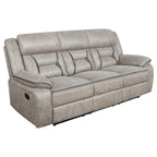Greer 2-piece Upholstered Reclining Sofa Set Taupe
