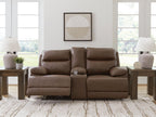 Vonryan - Power Reclining Loveseat With Console / Adj Headrest - Tobacco