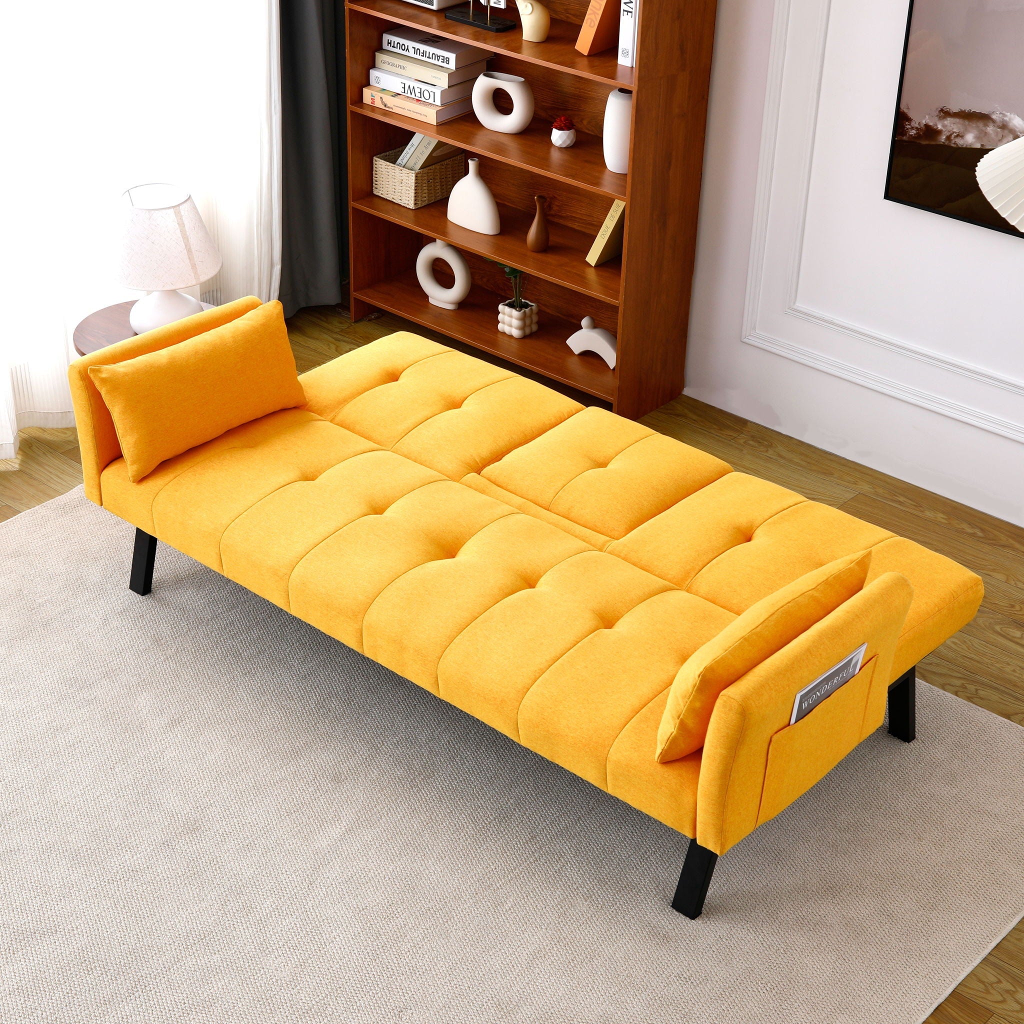 Sofa Bed With Foldable Design And Cup Holder