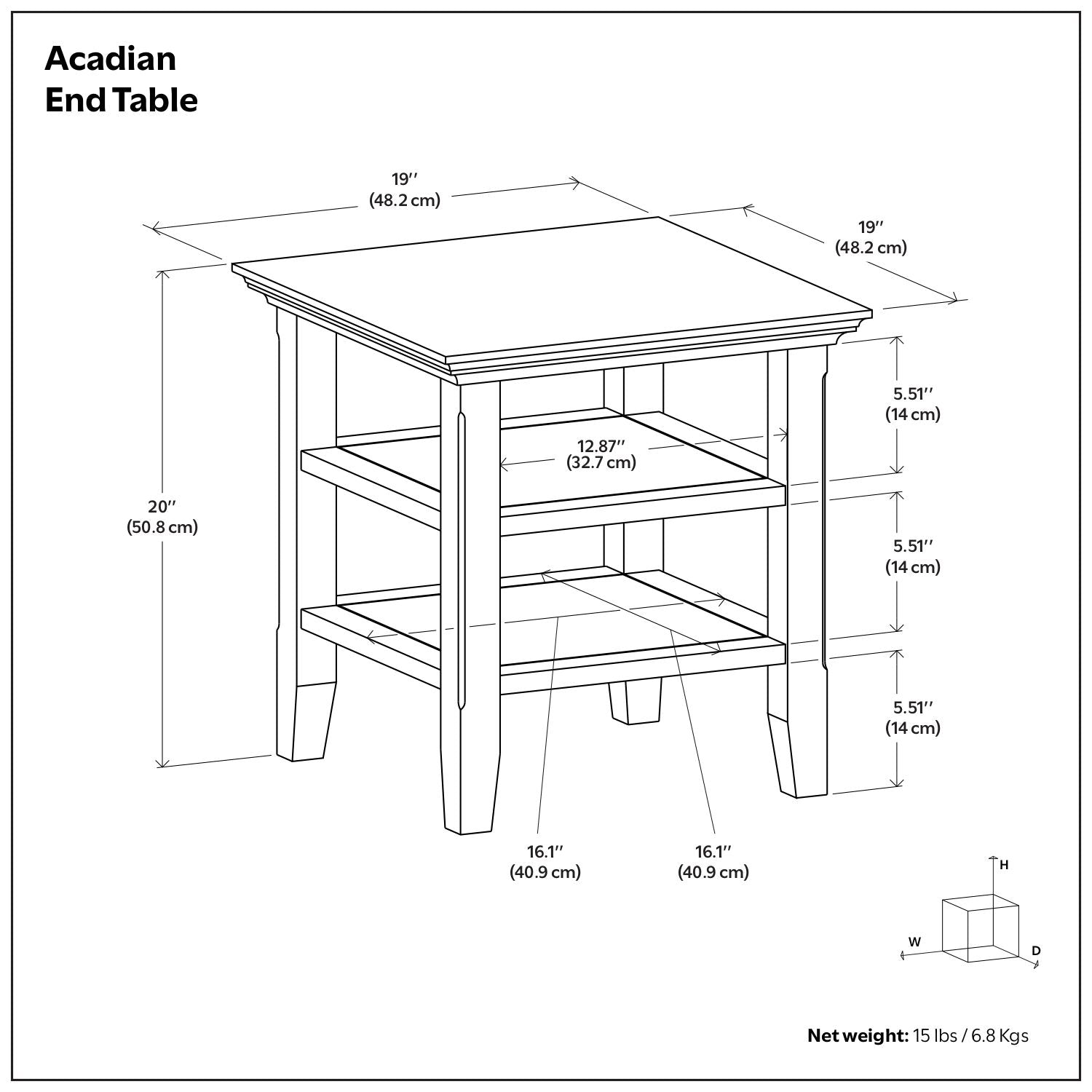 Acadian - End Table - Warm Walnut Brown