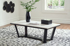 Fostead - Rectangular Cocktail Table - White / Espresso